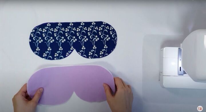 how to make a comfortable 3d diy sleep mask free sewing pattern, Fabric pieces for the sleep mask