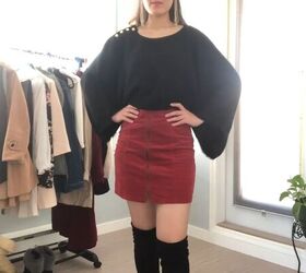 7 classy date night outfits you can wear this valentine s day, Wearing a cropped sweater over a little red dress
