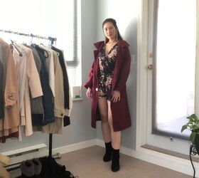 7 classy date night outfits you can wear this valentine s day, Wearing a playsuit with a long coat