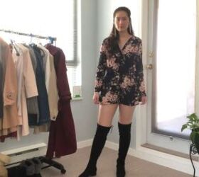 7 classy date night outfits you can wear this valentine s day, Playsuit with over the knee boots