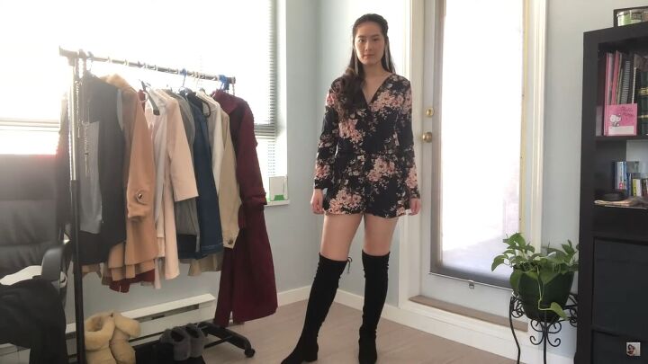 7 classy date night outfits you can wear this valentine s day, Playsuit with over the knee boots