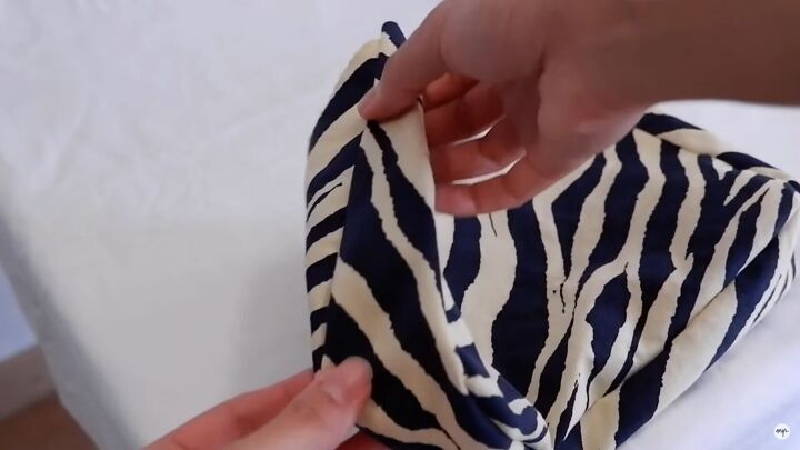 how to make a cute diy baguette bag out of an old skirt, Sewn seams on the side of the bag