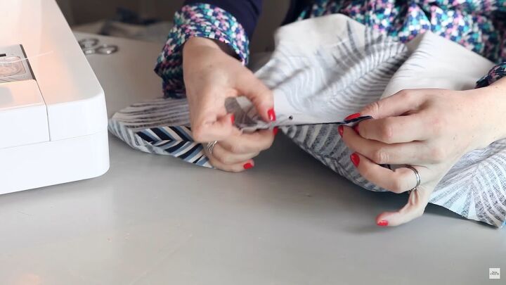 how to sew a pocket in a skirt or dress in 5 simple steps, Pinning the side seams together
