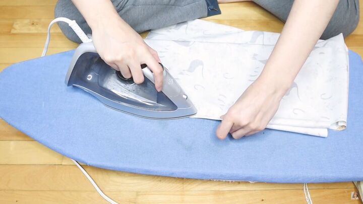 how to sew a tote bag with inside pockets easy step by step tutorial, Pressing the DIY tote bag with an iron