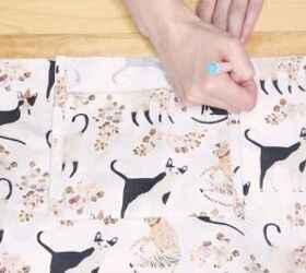 how to sew a tote bag with inside pockets easy step by step tutorial, Marking where the straps will go