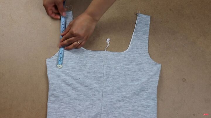 how to sew a hoodie jumpsuit loungewear set without a pattern, Measuring the armholes