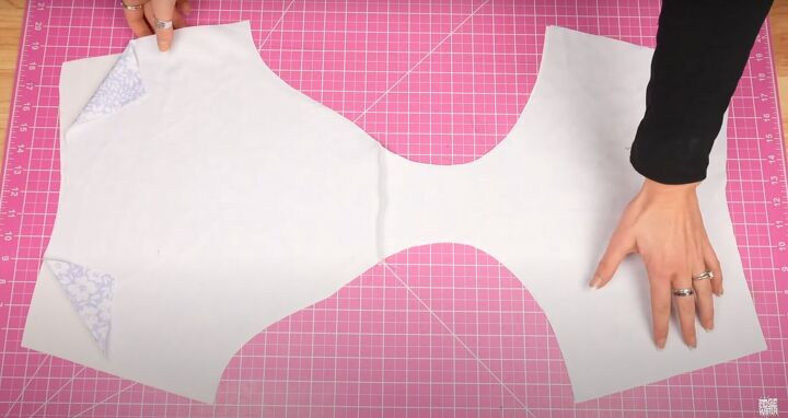 how to sew a diy high neck bikini top high waisted bikini bottoms, Prepping the waistline ready to sew