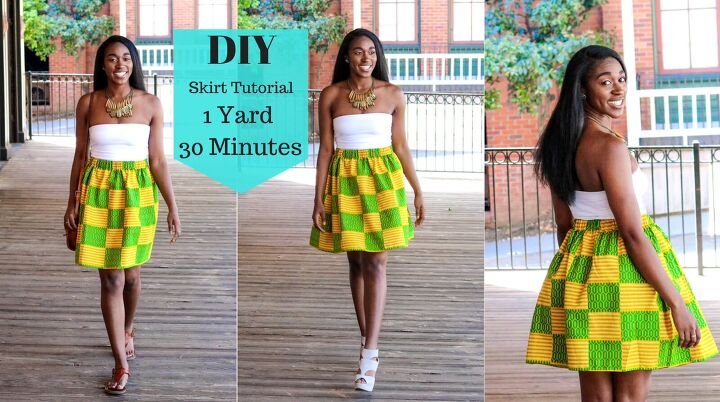 how to make a simple skirt out of 1 yard of fabric in just 30 minutes, How to make a skirt