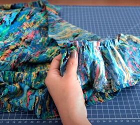 how to make a ruffle wrap skirt matching crop top from a maxi dress, How to make a wrap skirt with a ruffle