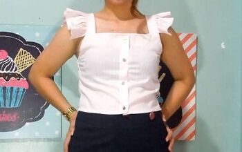 How to Make a Crop Top With Ruffles Out of an Old Button-Down Shirt