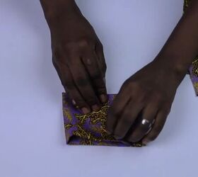 how to make decorative shoe clips in 4 different ways, Folding the Ankara fabric to make a bow