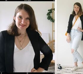 dressed up or down how to style black blazer outfit 2 different ways, How to wear a black blazer casually
