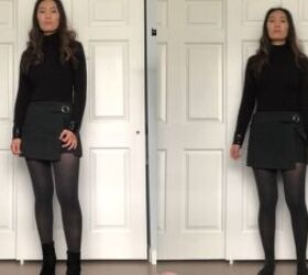 how to dress to look slim and tall 6 simple styling tricks, Wearing heels vs flats comparison