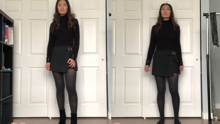 how to dress to look slim and tall 6 simple styling tricks, Wearing heels vs flats comparison