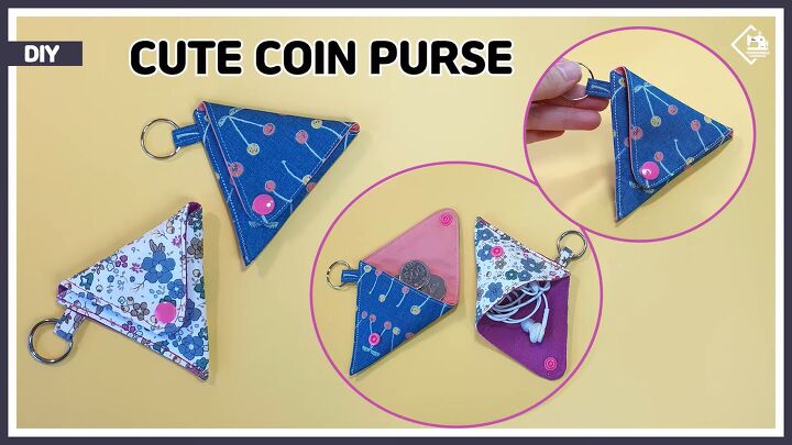 how to make a cute diy triangle pouch for coins earphones more, DIY triangle pouch