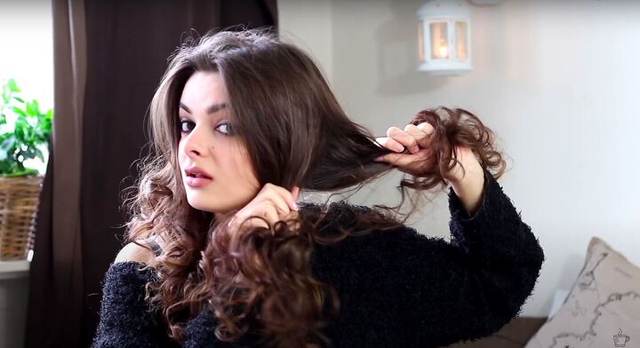 how to curl your hair overnight with socks in 5 simple steps, Dividing hair into sections