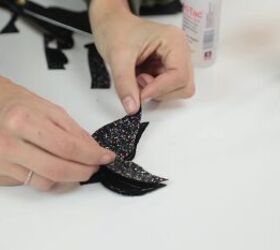how to make stunning diy butterfly wing heels at home, Gluing the butterfly wings together