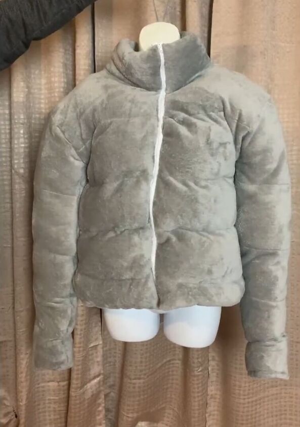 how to make a puffer jacket out of a plush walmart blanket, How to make a puffer jacket