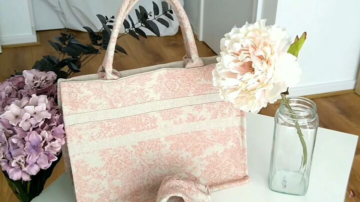how to sew a tote bag cute pink dior book tote dupe, DIY Dior book tote in pink