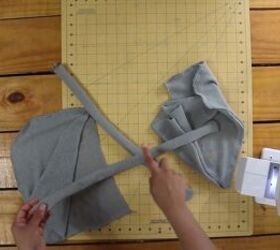 how to make a hood 2 different ways diy balaclava diy bonnet, Turning the ties right sides out