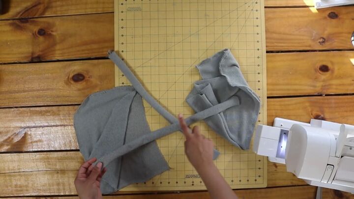 how to make a hood 2 different ways diy balaclava diy bonnet, Turning the ties right sides out