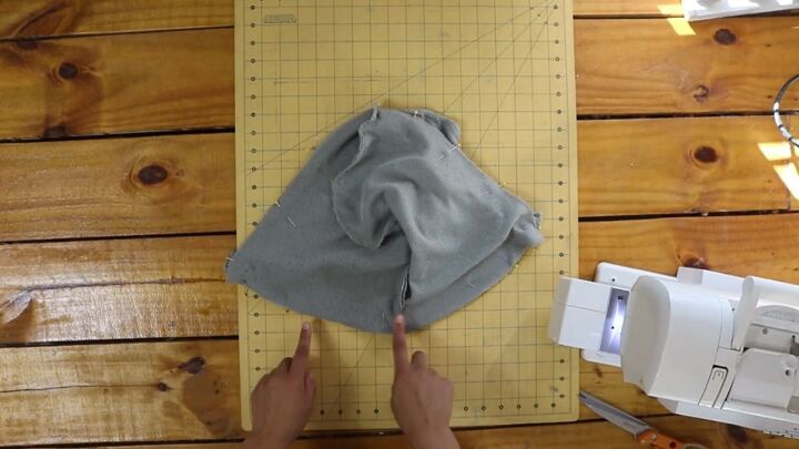 how to make a hood 2 different ways diy balaclava diy bonnet, Pinning the bonnet ready to sew