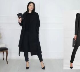 don t know what to wear here s how to get outfit inspiration, Long black coat with skinny fit pants outfit