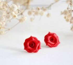How to Make Dainty & Romantic DIY Polymer Clay Rose Earrings