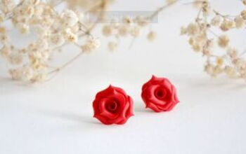 How to Make Dainty & Romantic DIY Polymer Clay Rose Earrings