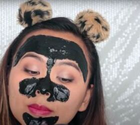 how to make a charcoal blackhead remover mask with elmer s glue, Applying the DIY blackhead mask