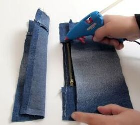 how to make a cute diy wrist wallet out of old jeans, How to make a wrist cuff wallet