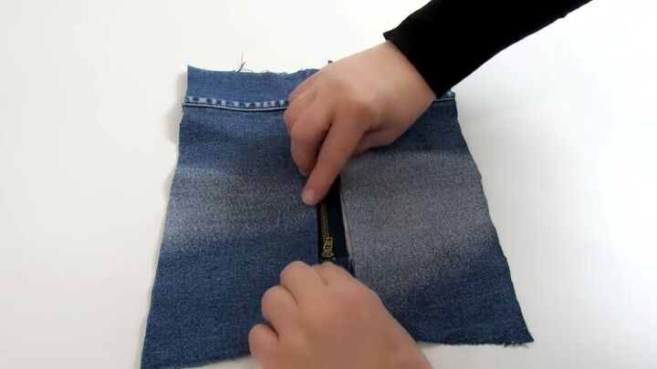 how to make a cute diy wrist wallet out of old jeans, Making a DIY wrist wallet bracelet