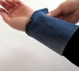 how to make a cute diy wrist wallet out of old jeans, Measuring around the wrist