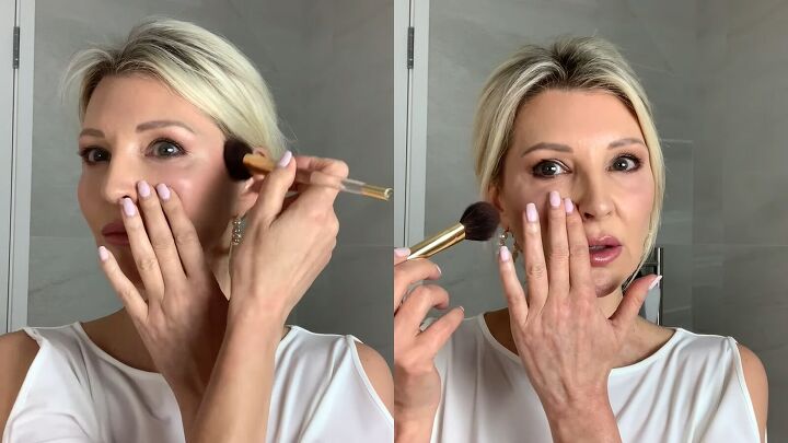 how to apply blusher on an older face using the 2 finger technique, How should older women apply blush