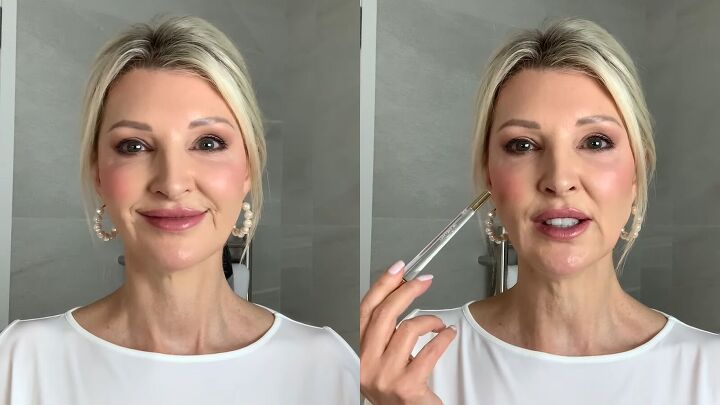 how to apply blusher on an older face using the 2 finger technique, How to apply blusher on an older face