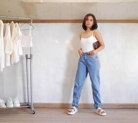 22 basic neutral outfits that still look stylish in 2022, Neutral tone outfit with loose jeans