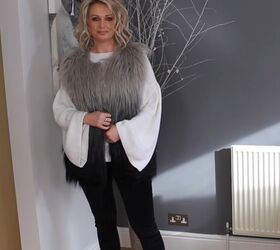 how to style casual comfy outfits for women over 40, How to wear a statement furry vest