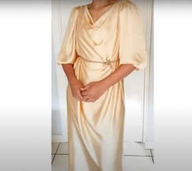 how to make an elegant cowl neck dress without a sewing pattern, How to make a cowl neck dress