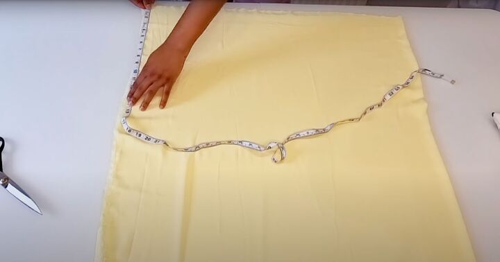 how to make an easy diy wrap dress you can wear different ways, Measuring the wrap skirt