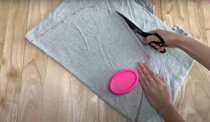 add a hood to any jacket with this simple detachable hood diy, Cutting out the DIY hood