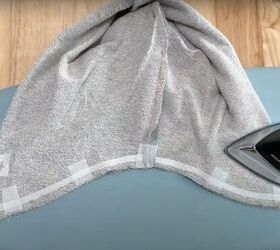 add a hood to any jacket with this simple detachable hood diy, Ironing the interfacing on the hood