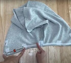add a hood to any jacket with this simple detachable hood diy, Pinning the bottom of the hood ready to sew