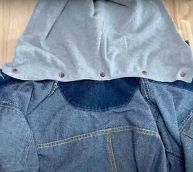 add a hood to any jacket with this simple detachable hood diy, Buttoning the hood in place