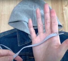 add a hood to any jacket with this simple detachable hood diy, Inserting the drawstring