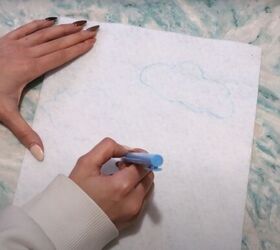 how to make handmade felt embellishments sew them onto clothes, Drawing a design onto the felt