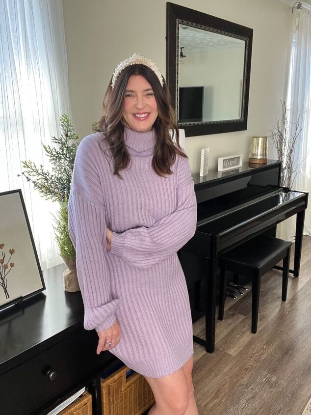 the perfect winter to spring sweater dress