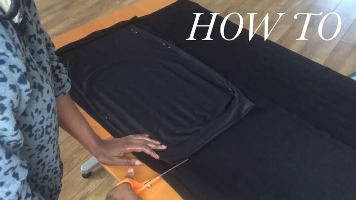 how to make your own bandage sexy dress in 8 simple steps, Cutting out the fabric for the skirt