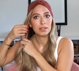 5 easy super cute headband hairstyles for medium to long hair, Dividing hair into two sections