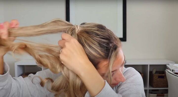 4 quick easy cute 1 minute hairstyles for when you re in a rush, Dividing hair into three sections