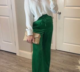 satin pants outfit